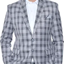 elegant mode Men Checkered Single Breasted Formal Blazer image 2