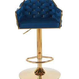 casacraft from pepperfry Solstice Rotatable Bar Stool In Blue Color image 5