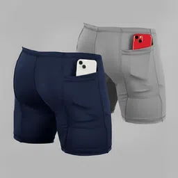 troopline Solid Men Dark Blue, Grey Tights-picture-38