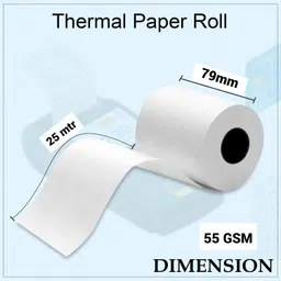 semana 79mmX25mtr(3Inch)Thermal Paper Roll for All Billing Machines55GSM(PackOf4Rolls) Thermal Cash Register Paper image 2