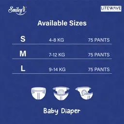 litewave Smiley's XXL Size Bubble Baby Diaper Pants with Flexible Waistband | 17-25 kg - XXL image 4