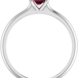 diamtrendz jewels Rhodium Plated 925 Sterling Silver 7mmX5mm Rectangle Gemstone Adjustable Band Sterling Silver Ruby Rhodium Plated Ring image 3
