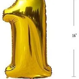 thepartyhelper's Solid ThePartyHelpers 1 Number gold foil balloon 16 inch Letter Balloon-picture-24