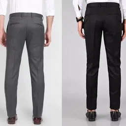 mark lewis Pack of 2 Men Regular Fit Multicolor Cotton Blend Trousers image 2