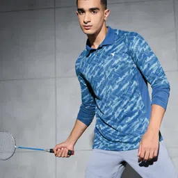 technosport Men Printed Polo Neck Polyester Blue T-Shirt-picture-11