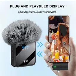 WauroNix F11-2 3-in-1 Wireless Lavalier Mic | For Android, iPhone & Camera Camera Microphone image 3