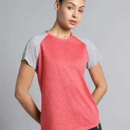 cult Women Colorblock Round Neck Polyester Red T-Shirt-picture-12