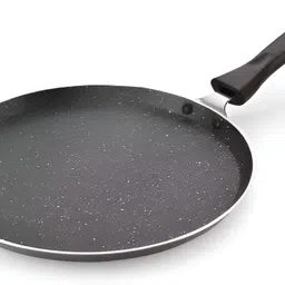 Non-stick Dosa Tawa Frying Pan Chef Pan with Wooden Spatula Scrubber K11 Flat Pan 27.5 cm diameter 0 L capacity-image-3