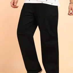 meixn Men Loose Fit Mid Rise Black Jeans-picture-14