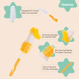 baby moo Twist And Turn Pink And Orange 2 Bottle And 2 Nipple Cleaning Brush Set of 4 image 5