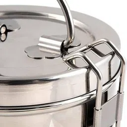 aerobix Stainless Steel Traditional Tiffin Box, Lunch Box, Clip Carrier 2 Containers 2 Containers Lunch Box image 3