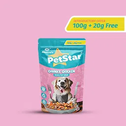 petstar Mankind Adult Wet Dog Food | Chunky Chicken Gravy | 100g+20g Free (Pack of 15) Chicken 1.8 kg (15x0.12 kg) Wet Adult, Senior Dog Food image 2