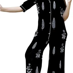 ctmtex Women Shirt & Pyjama set Black Printed image 1