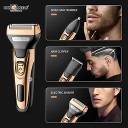 Pick Ur Needs 3 in 1 Professional Waterproof Wireless Hair Electric Shaver Beard Nose Grooming Kit 60 minRuntime 3 Length Settings image 2