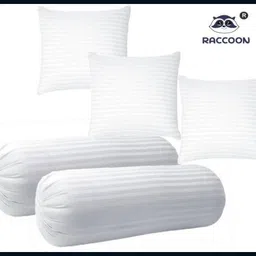 raccoon Microfibre Bolster Pack of 5 Stripes Combo Set Of 3 Premium Cushions & 2-picture-20