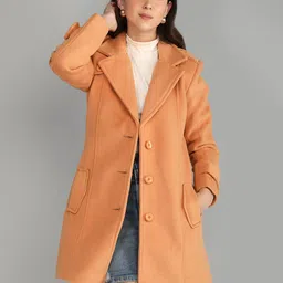 honnete 100 % Polyester Solid Coat For Women-picture-19
