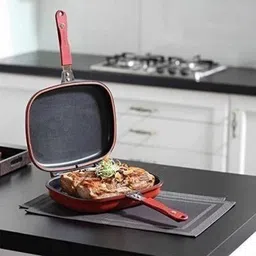 vedvit Nonstick Foldable Double Sided Multi Purpose Frying Grill Pan (Aluminium, Non-Stick) Fry Pan 15 cm diameter with Lid 2.5 L capacity-picture-36
