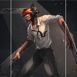 posters chainsaw denji anime Split Wall Poster set of 3 | A4 size Poster for Room decor & Office wall decor art Photographic Paper image 1