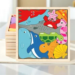 vhd Sea Animal Wooden Jigsaw Puzzle for Kids – Educational Toy Q76-picture-33