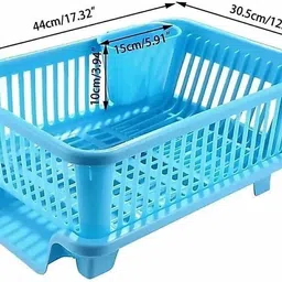 cozybuyer Dish Drainer Kitchen Rack Dish Drainer Washing 3 in 1 Rack Durable Plastic Kitchen Plastic image 2