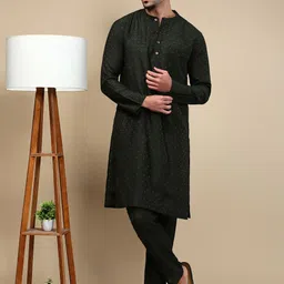 white heart Pack of 2 Ethnic Wear Viscose Blend Elasticated Waist with Side Pockets Men Pyjama image 4