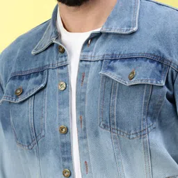 vogati Men Washed Denim Jacket image 3