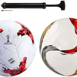 unik New Rockers Rushia Red + TorraFaric Multicolor Football Combo With Durable Air Pump Football Kit-picture-36