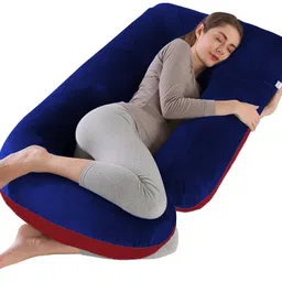 daddy cool G Shape Reversible Velvet pillow Cover Microfibre Solid Pregnancy Pillow Pack of 1-picture-11