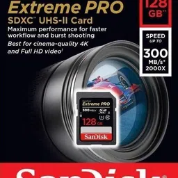 SanDisk Extreme Pro 128 GB SDHC UHS-I Card Class 10 300 MbpsMemory Card image 2