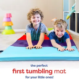 iris Foldable Tumbling Mat, Lightweight, Portable With Carrying Handle For Kids Multicolor 25 mm Yoga Mat image 2