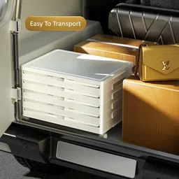 sasimo 3-Door 3-Shelf Plastic foldable Cupboard PC Collapsible Wardrobe image 4