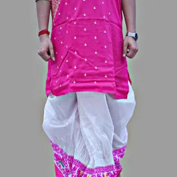 Chandra Jamdani Border Ready To wear Solid Men Dhoti image 5