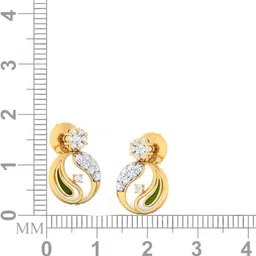 avsar AVE552YB Yellow Gold 14kt Cubic Zirconia Stud Earring image 5
