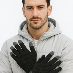 clothing zone Woven Winter Men Gloves image 3