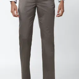 peter england Men Slim Fit Grey Polycotton Trousers-picture-16
