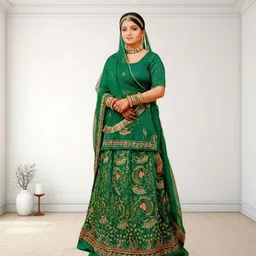 shree ambey trading Embroidered Semi Stitched Rajasthani Poshak image 1