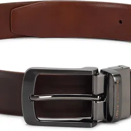 louis philippe Men Tan Genuine Leather Belt image 4