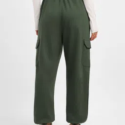 juneberry Women Solid Olive Track Pants image 3