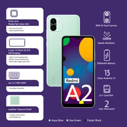 redmi A2 (Aqua Blue, 64 GB) image 4