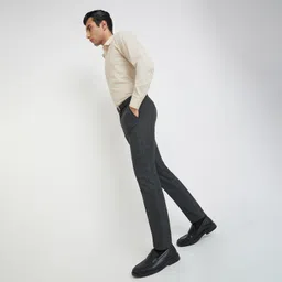 raymond Men Slim Fit Grey Polyester Trousers image 5