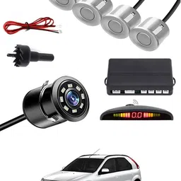 zplus Car Parking Sensors - Set of 4 with Reverse Parking Camera (Silver)-291 Safety of Passengers/Car One Alarm Kit-2113 Parking Sensor-picture-13