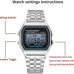 cartme Digital Watch - For Boys & Girls SILVER CASIO Ultra pro watch boys stylish light watch pack of 1 image 4