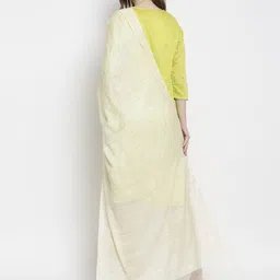 dupatta bazaar Cotton Blend Self Design Beige Women Dupatta image 2