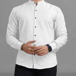 vtexx Men Regular Fit Solid Spread Collar Formal Shirt image 3
