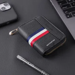 watchstar Men & Women Trendy, Casual, Travel, Formal Black Genuine Leather RFID Card Holder image 1