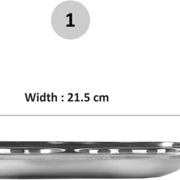 sumeet Stainless Steel 3 in 1 Pav Bhaji Plate / Compartment Plate 21.5cm Dia - Set of 2 Pcs Sectioned Plate image 4