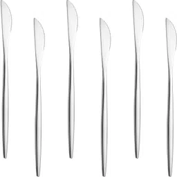 oicia Silver Sharp Dinner Knives, 9-Inch Butter Spreader Knives, Silverware food knife Stainless Steel Steak Knife Set-picture-39