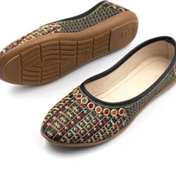 leefant Women Beautiful Fashion Embroidery Juttis / Stylish Ballet Flats / Girls Stylish Belly Bellies Sandal image 3