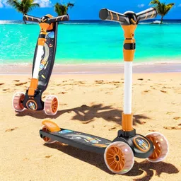 aktoon toys Foldable Scooter with Rear Break 4 Height Adjustable with Lock for Boy Kids Scooter image 4