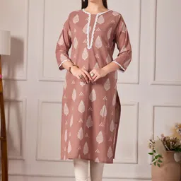 Women Printed Cotton Blend Straight Kurta-image-20